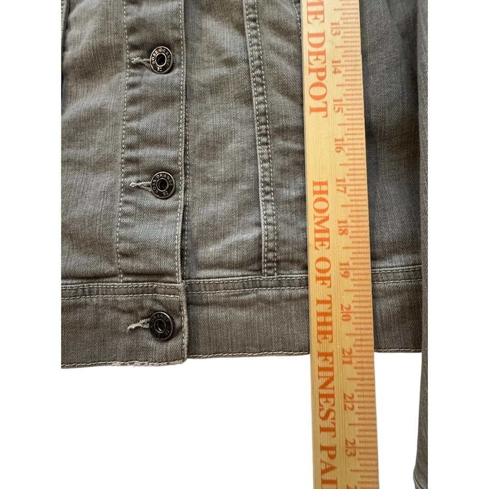 Hugo Boss Orange Mens Grey Denim Trucker Jacket Stretch Slim Fit Size M - Picture 11 of 13